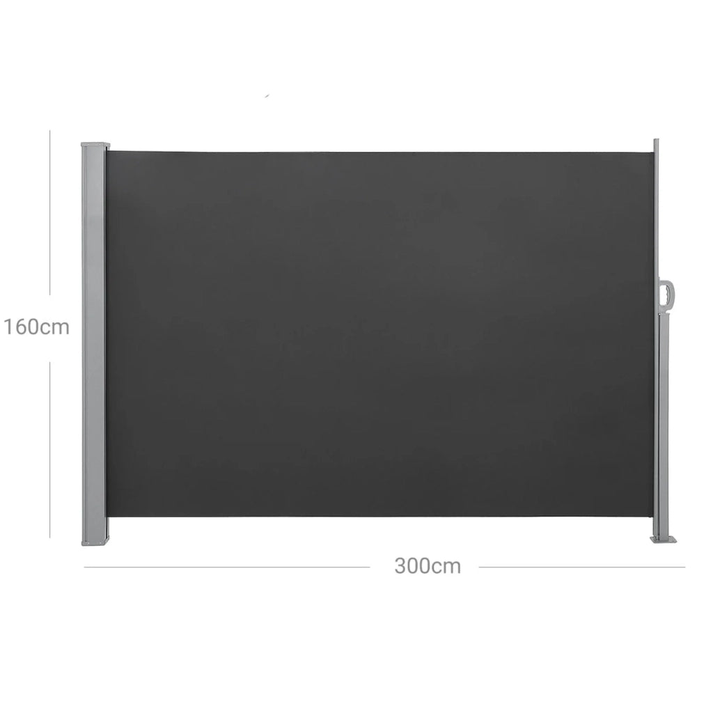 Tenda da sole laterale per balcone e terrazza parasole frangivista 160 x 300 cm grigio scuro 12_0001842