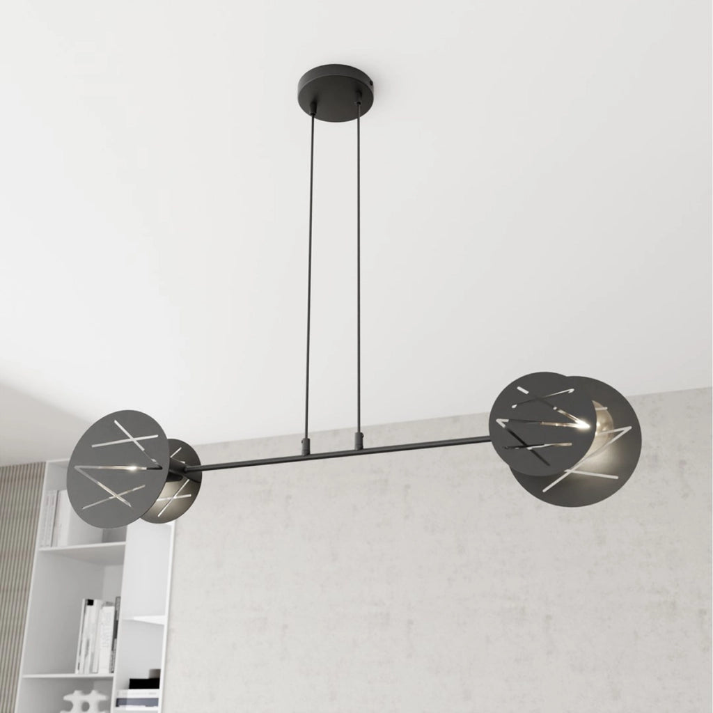 Lampada a sospensione Xotic in acciaio nero