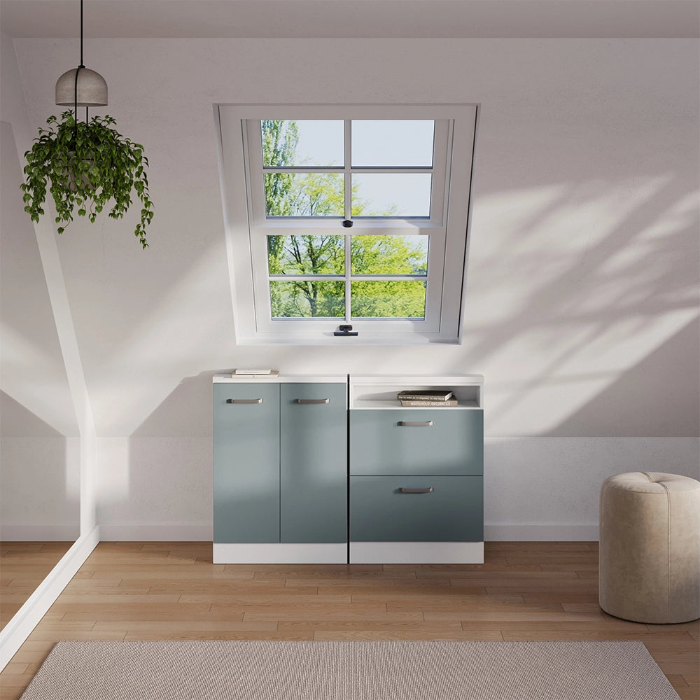 Vicco Mobile sottotetto Blu-grigio/bianco con 2 cassetti