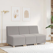 Divano componibile senza braccioli grigio chiaro 55 cm tessuto effetto lana riccio 4108503