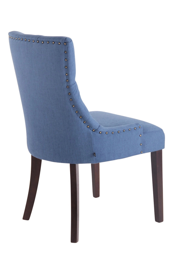 Poltrona da pranzo Aberdeen in tessuto blu,antico