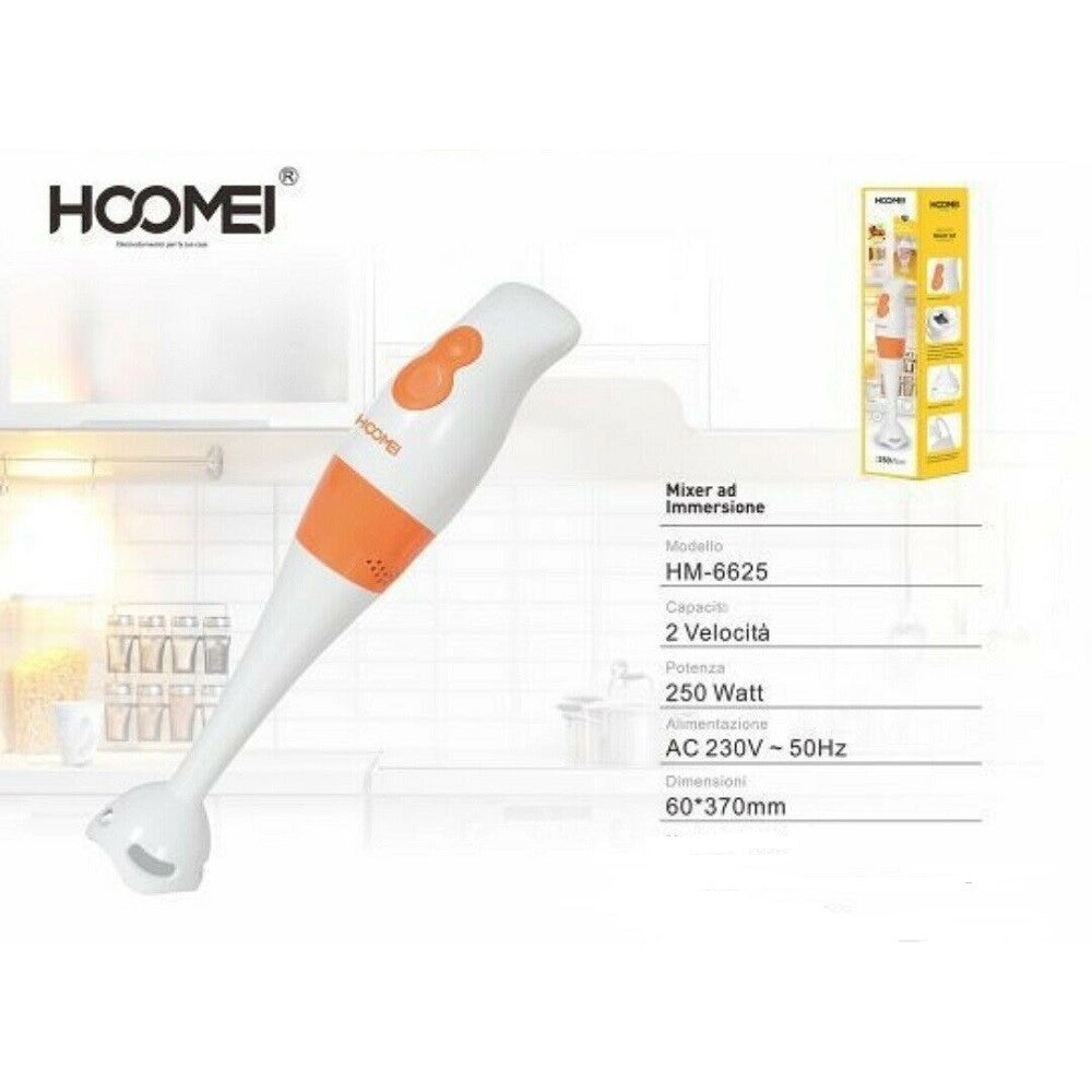 Trade Shop - Mixer Ad Immersione Multifunzione 2 Velocita' 250 W Cucina Hoomei Hm-6625 -