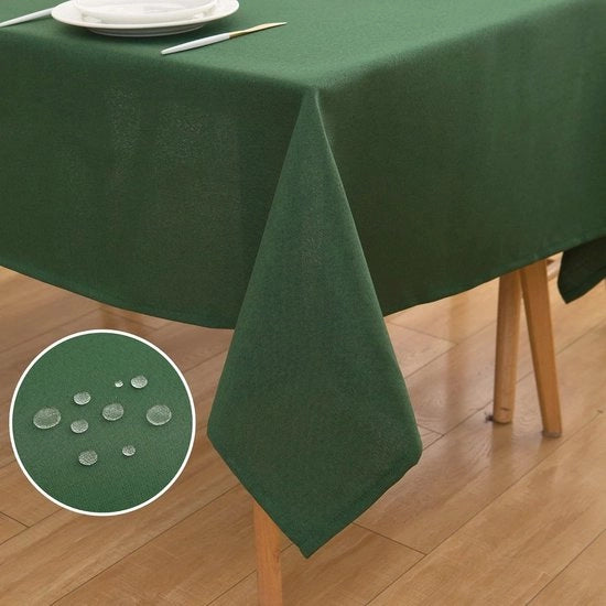 Tavolo esterno con aspetto di lino, impermeabile, resistente alla sporcizia e senza stiratura - 140 x 140 cm