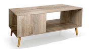 TAVOLINO MINIMAL A 2 RIPIANI 100X50X45CM IN LEGNO ROVERE