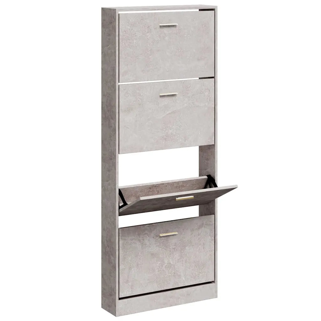 Scarpiera Grigio Cemento 59x17x150 cm in Legno Multistrato 342521