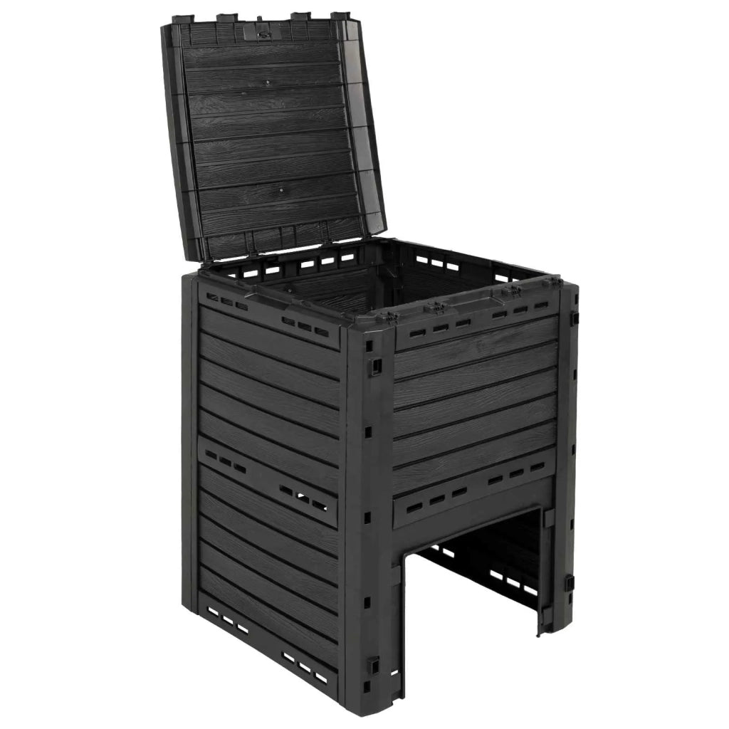 Compostiera da giardino Nero 59,5 x 60 x 81,5 cm 280 l 100% PP 42033415