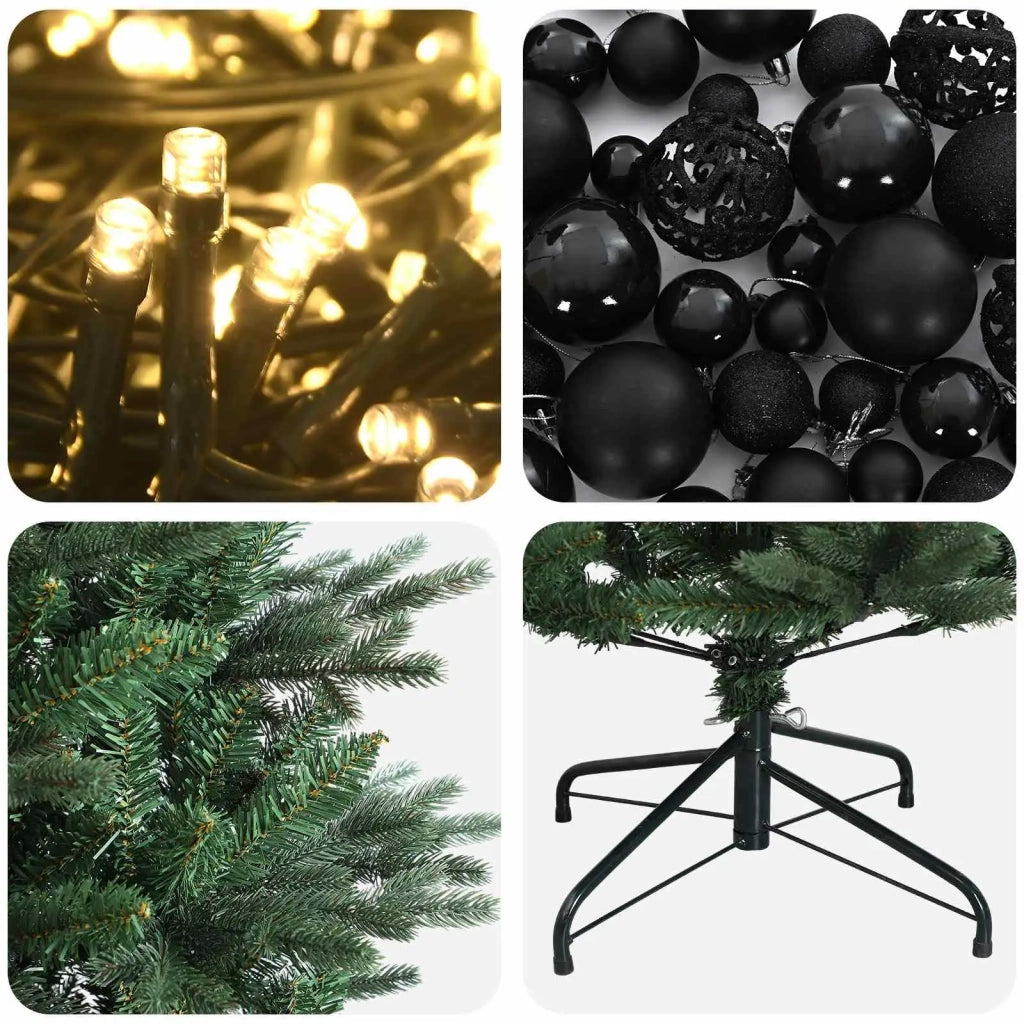 Albero di Natale artificiale con palline 180 cm 300 LED 3466376