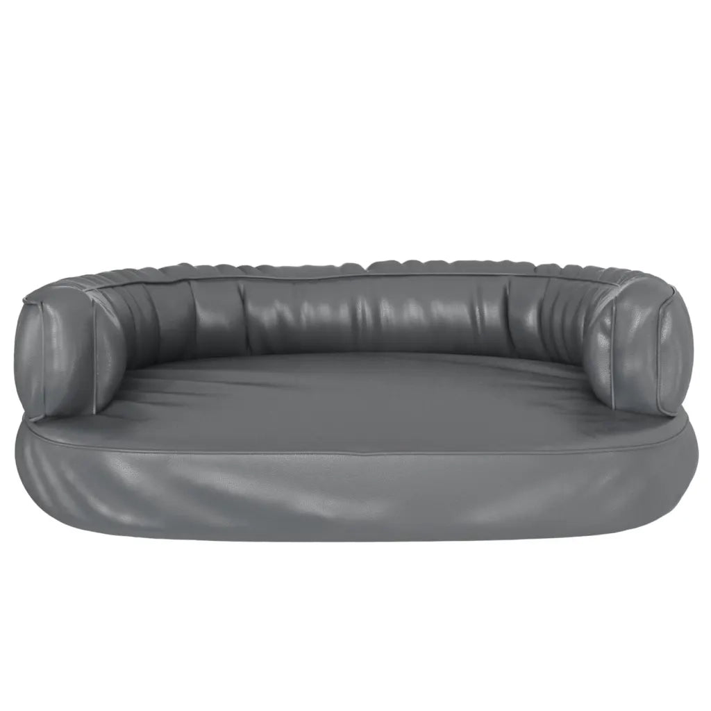 Letto Cani Ergonomico Gommapiuma Grigio 60x42 cm in Similpelle 171316