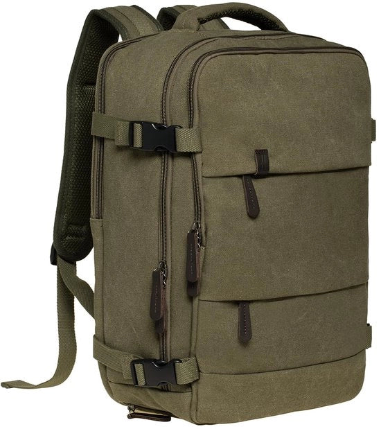 Borsa a rete in tela 40L per laptop 15,6 pollici, valigetta a mano approvata, borsa a rete impermeabile per weekend, FH12 verde