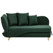 Chaise longue a sinistra in tessuto verde con contenitore per il soggiorno moderno