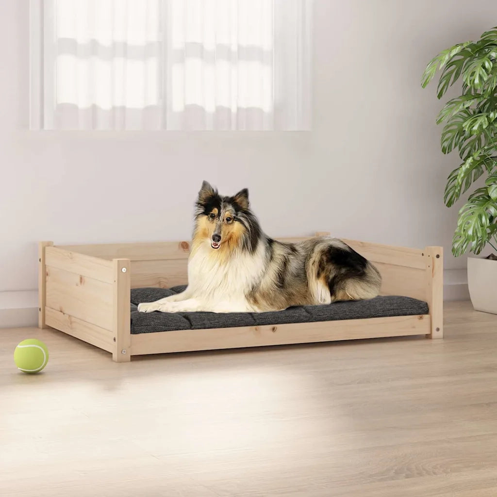 Cuccia per Cani 95,5x65,5x28 cm in Legno Massello di Pino 821457