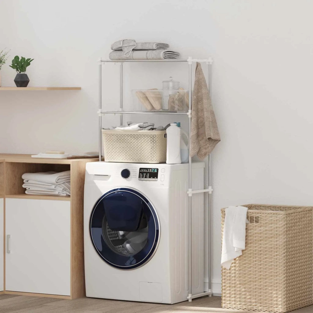 Mensola per lavatrice Bianco 70 x 27 x 136 cm Alluminio CFW5459485