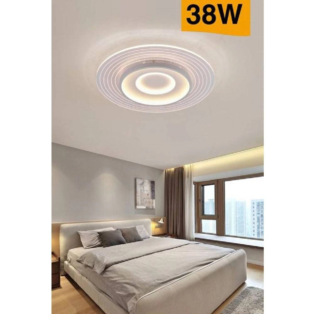 Trade Shop - Plafoniera Led Moderna 38 Watt Finitura Bianca Luce Calda Fredda Naturale C40-b -