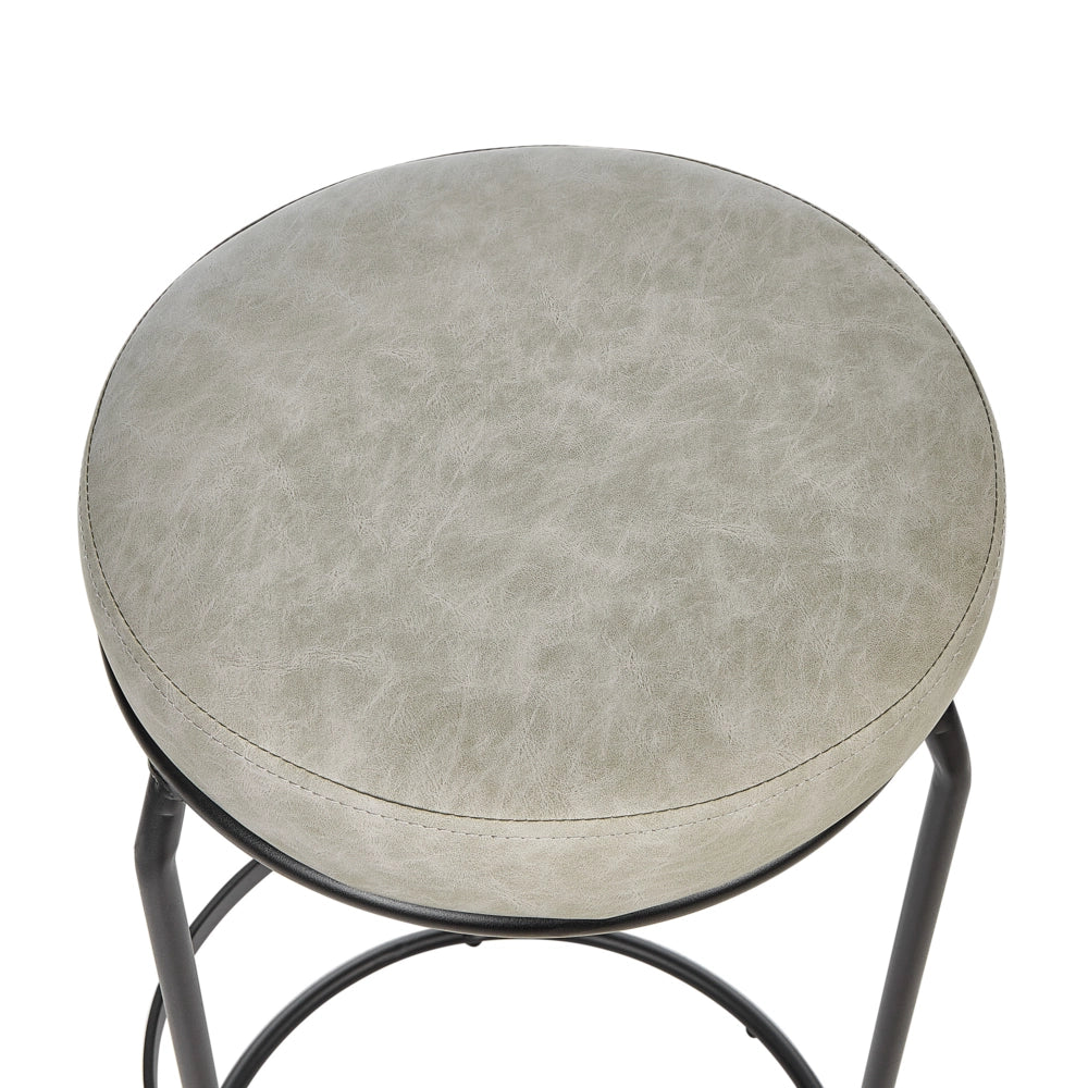 Set di 2 sedie da bar in ecopelle grigio con gambe in acciaio senza braccioli stile moderno soggiorno