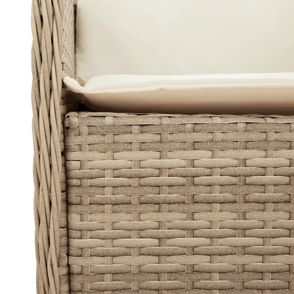 Set da Pranzo da Giardino 9 pz con Cuscini Beige in Polyrattan 3211887