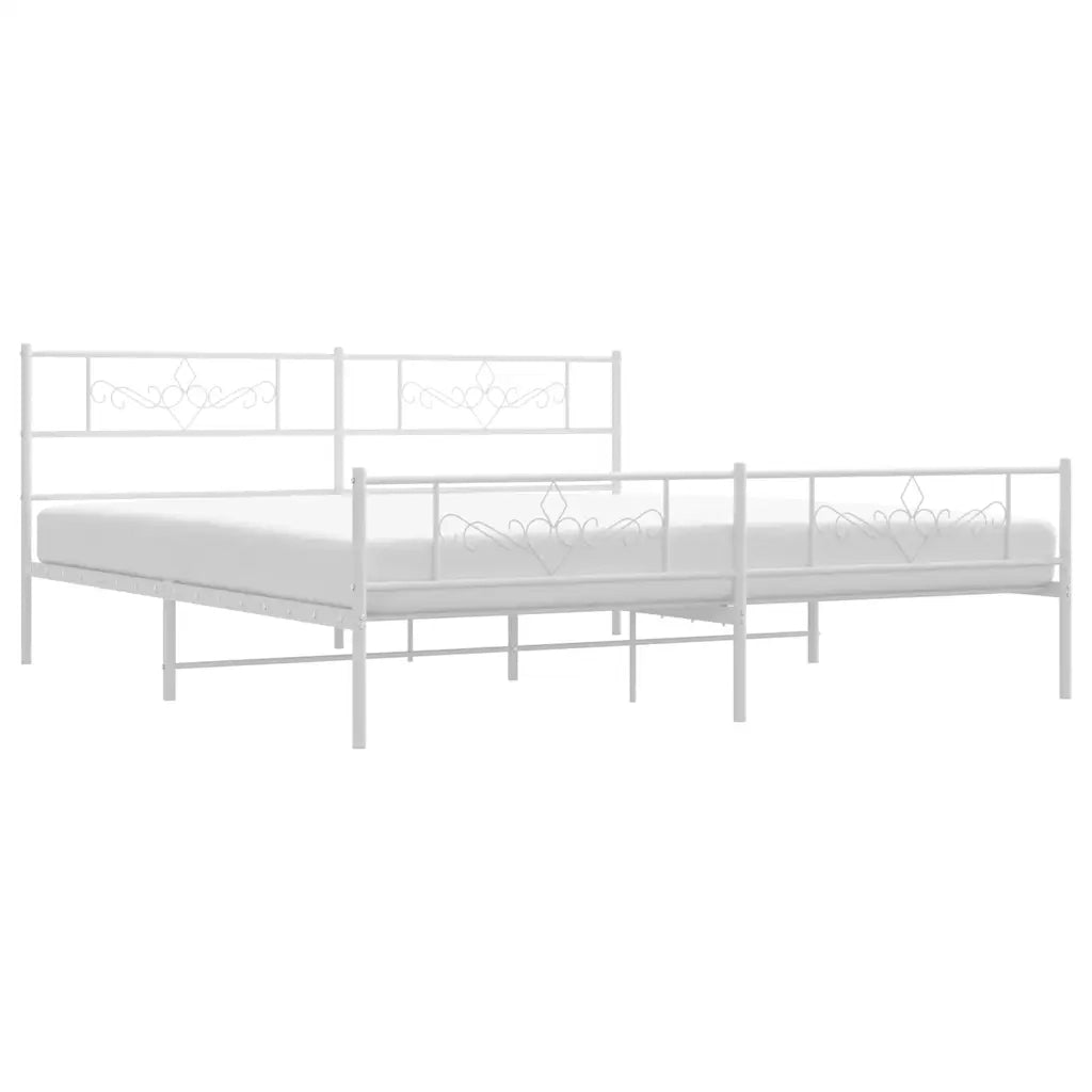 Giroletto con Testiera e Pediera-Struttura Letto Metallo Bianco 183x213 cm 976926