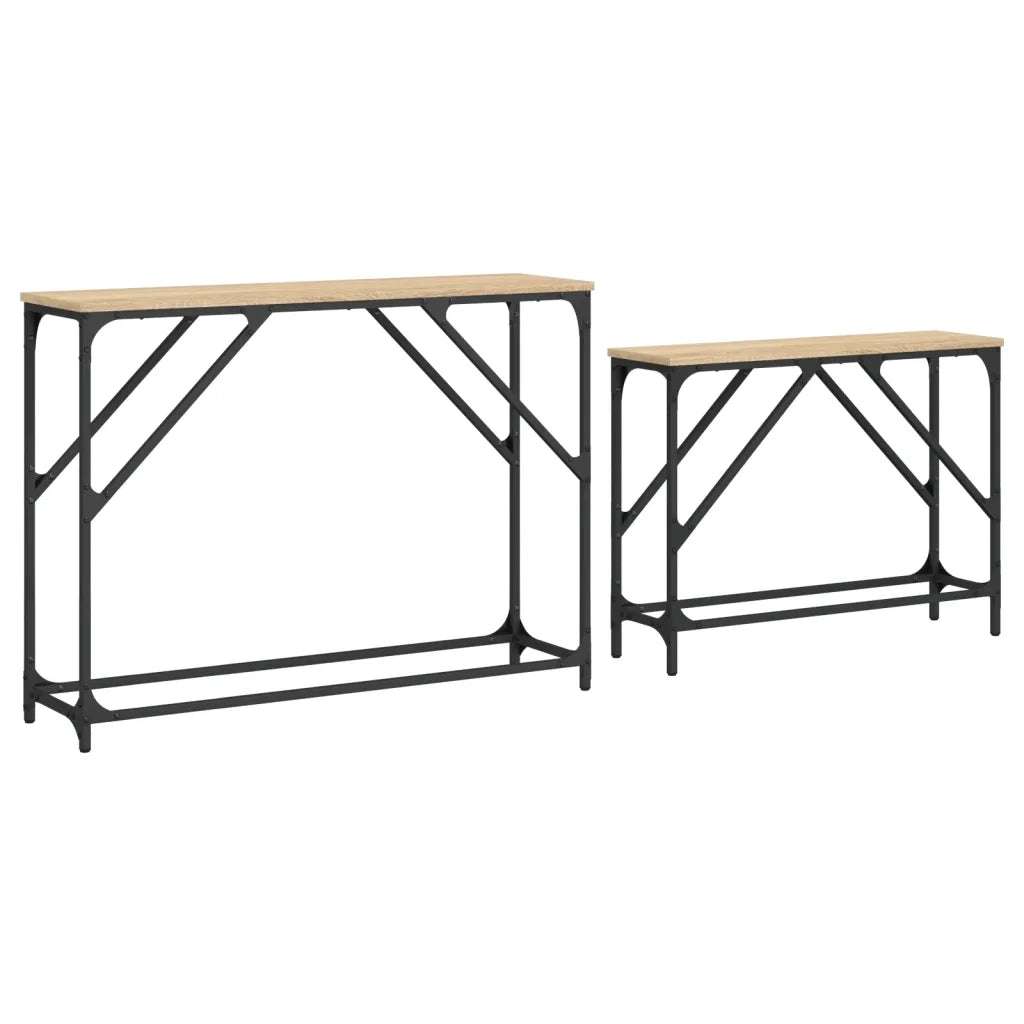 Tavoli Consolle | Tavolo d'Ingresso Impilabili 2 pz Rovere Sonoma Legno Multistrato