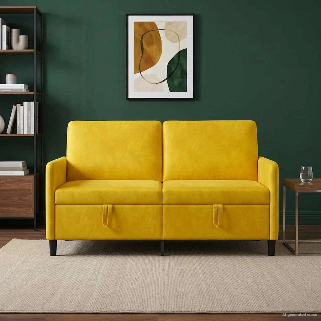 Divano con Storage Giallo 152 x 78 x 87 cm Poliestere 42036940