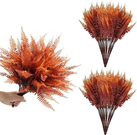 Set di piante artificiali appese - 12 pezzi, farni UV-resistenti per decorazione di giardino - verde