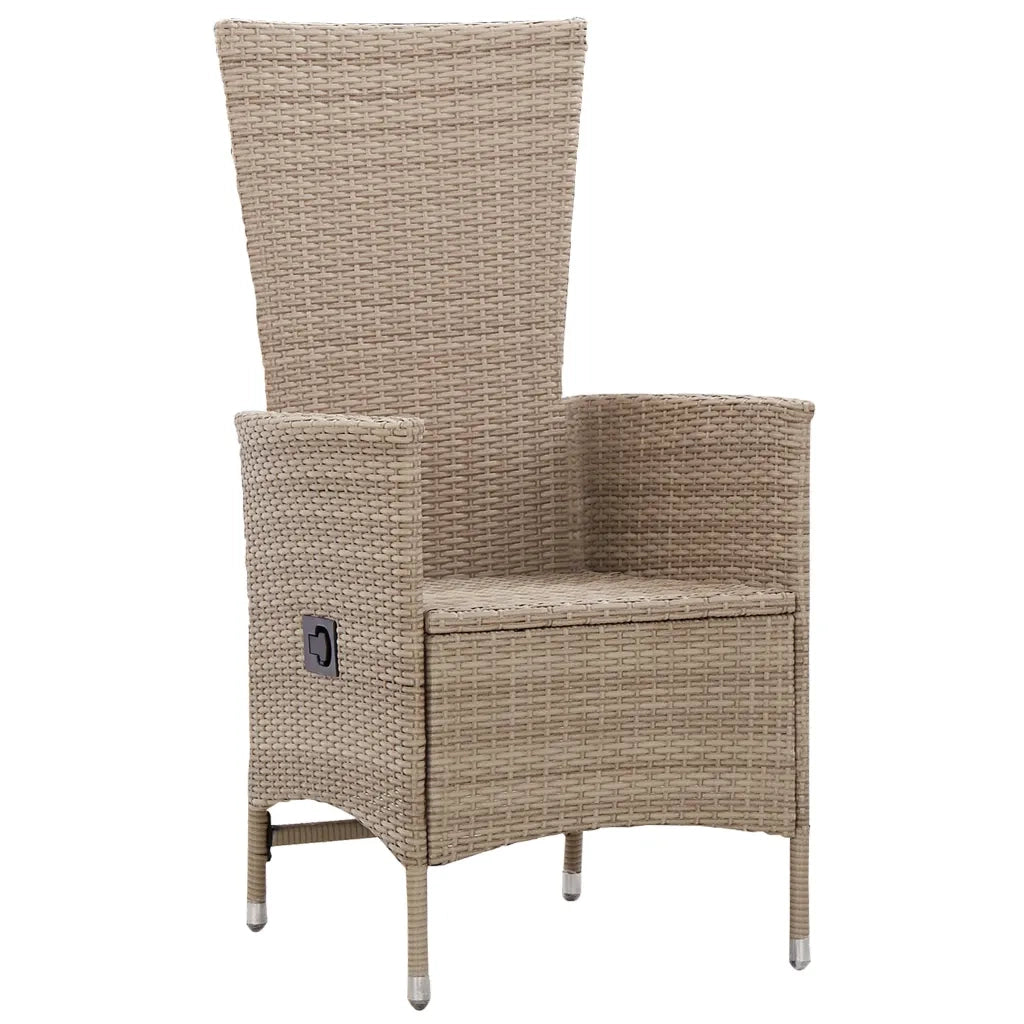 Sedie da Esterno 2 pz con Cuscini in Polyrattan Beige cod mxl 6256