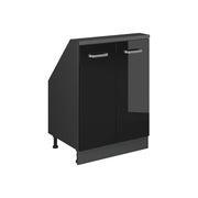 Mobile sottotetto Rion Nero lucido/Antracite con 2 porte Vicco