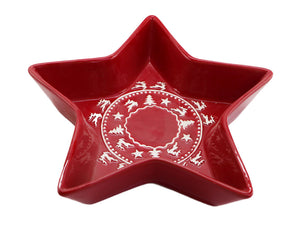Piattino Stella Decorativo Natalizio Ø25 cm in Ceramica