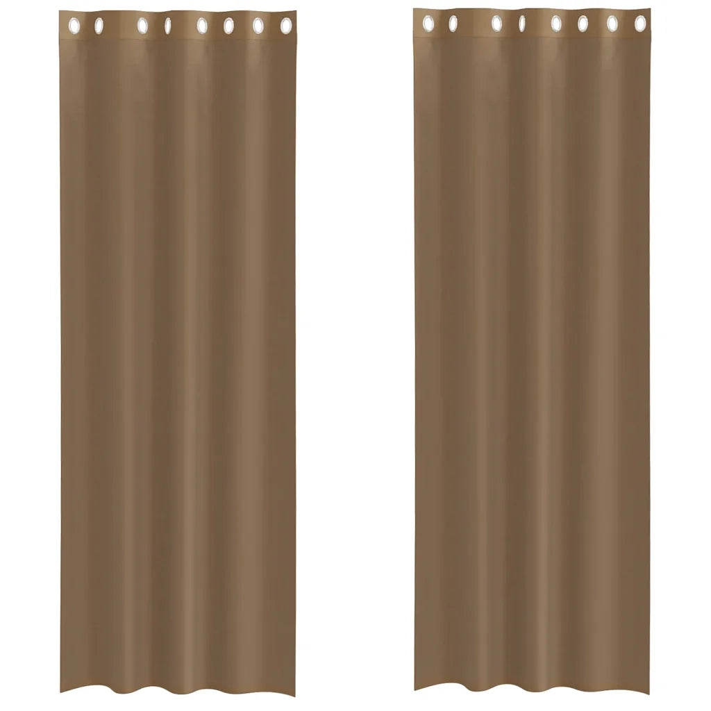 Tende in Voile con Occhielli 2 pz Marrone Chiaro 4102130