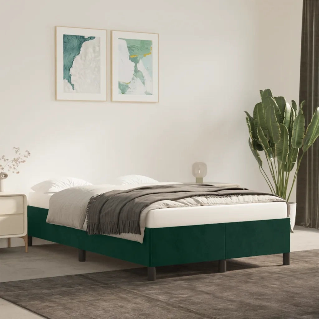 Giroletto senza Materasso Verde Scuro 120x190 cm Velluto 379531