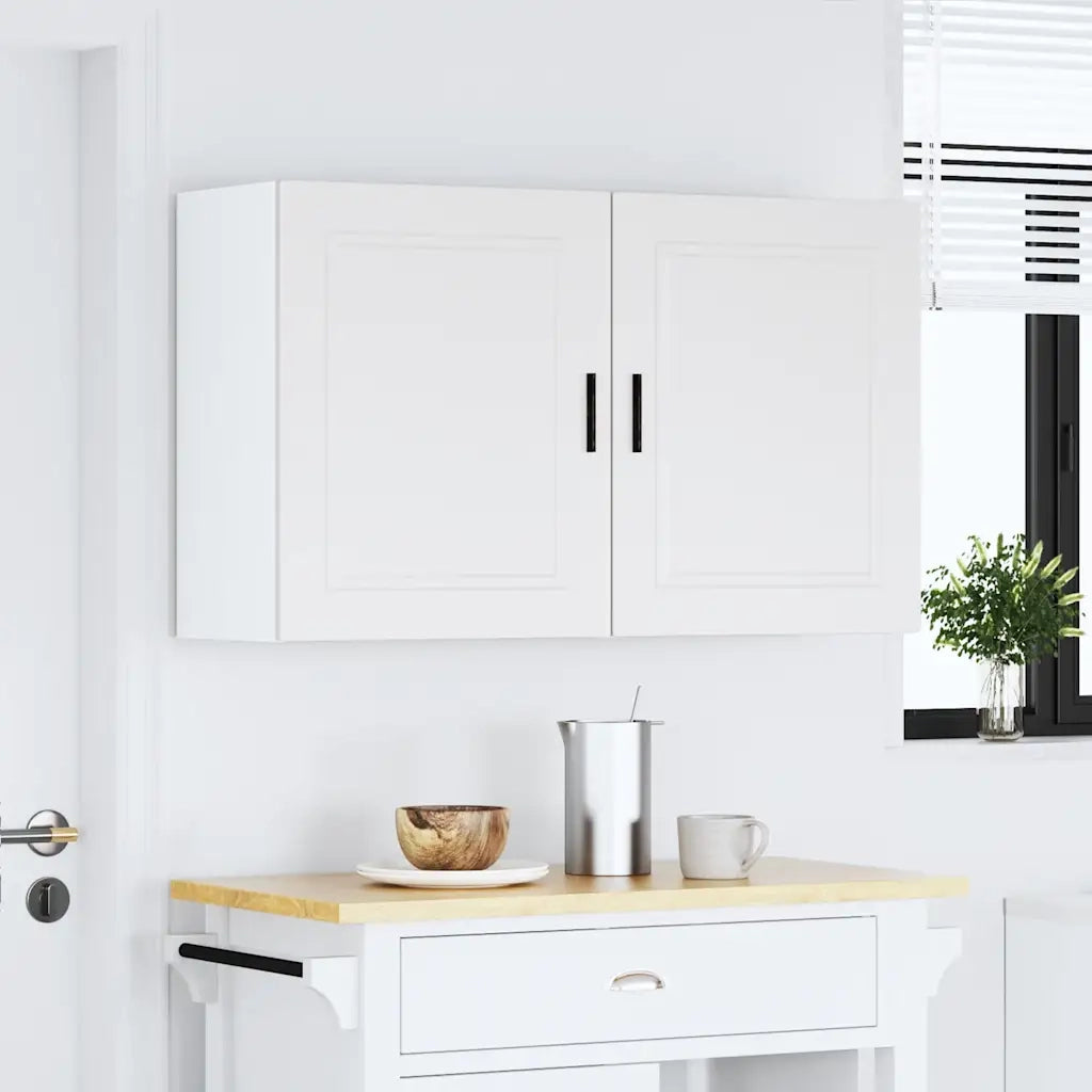 vidaXL Pensili da Cucina 2 pz Porto Bianco in Legno Multistrato