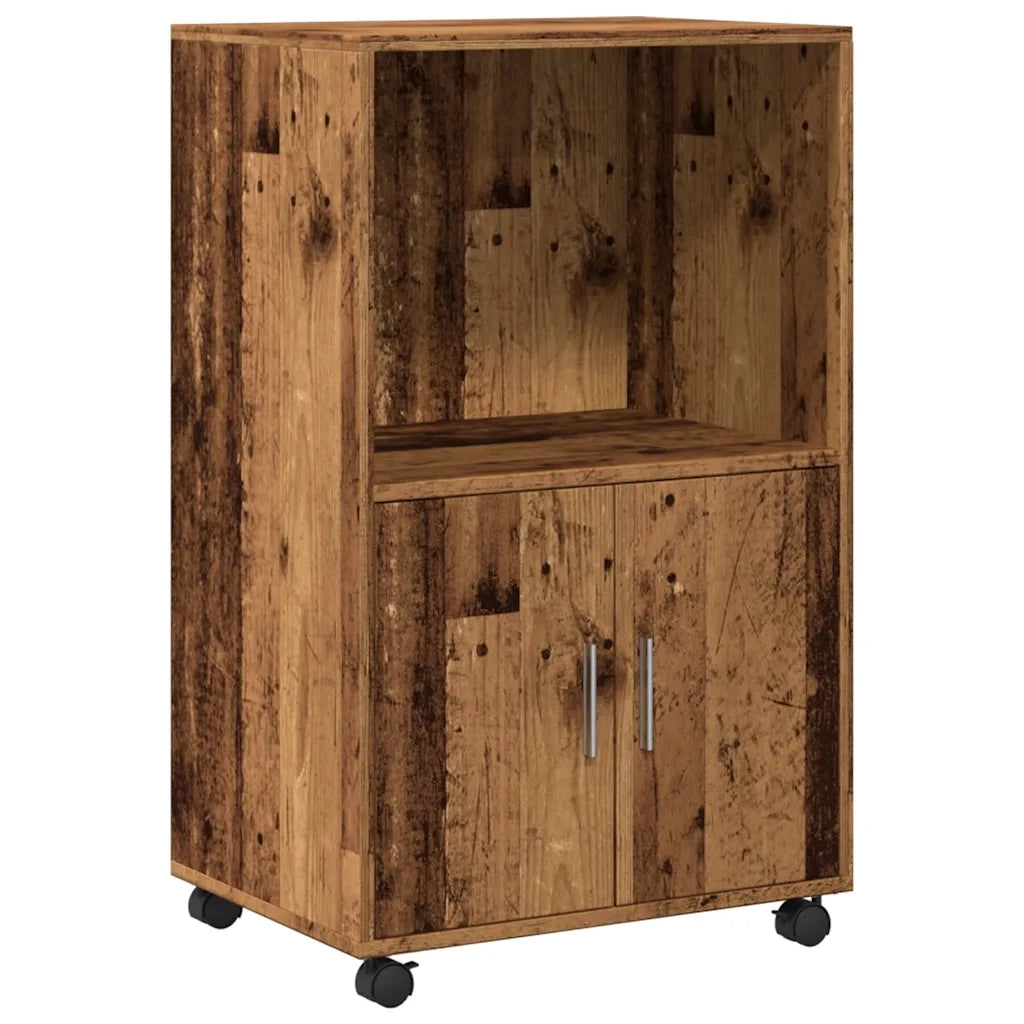 Mobiletto con Ruote Legno Antico 55x40x91 cm in Truciolato CFW1648794