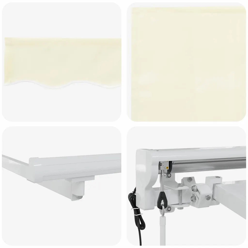 Tenda Retrattile Crema 350 x 200 cm Poliestere e Alluminio 3329639