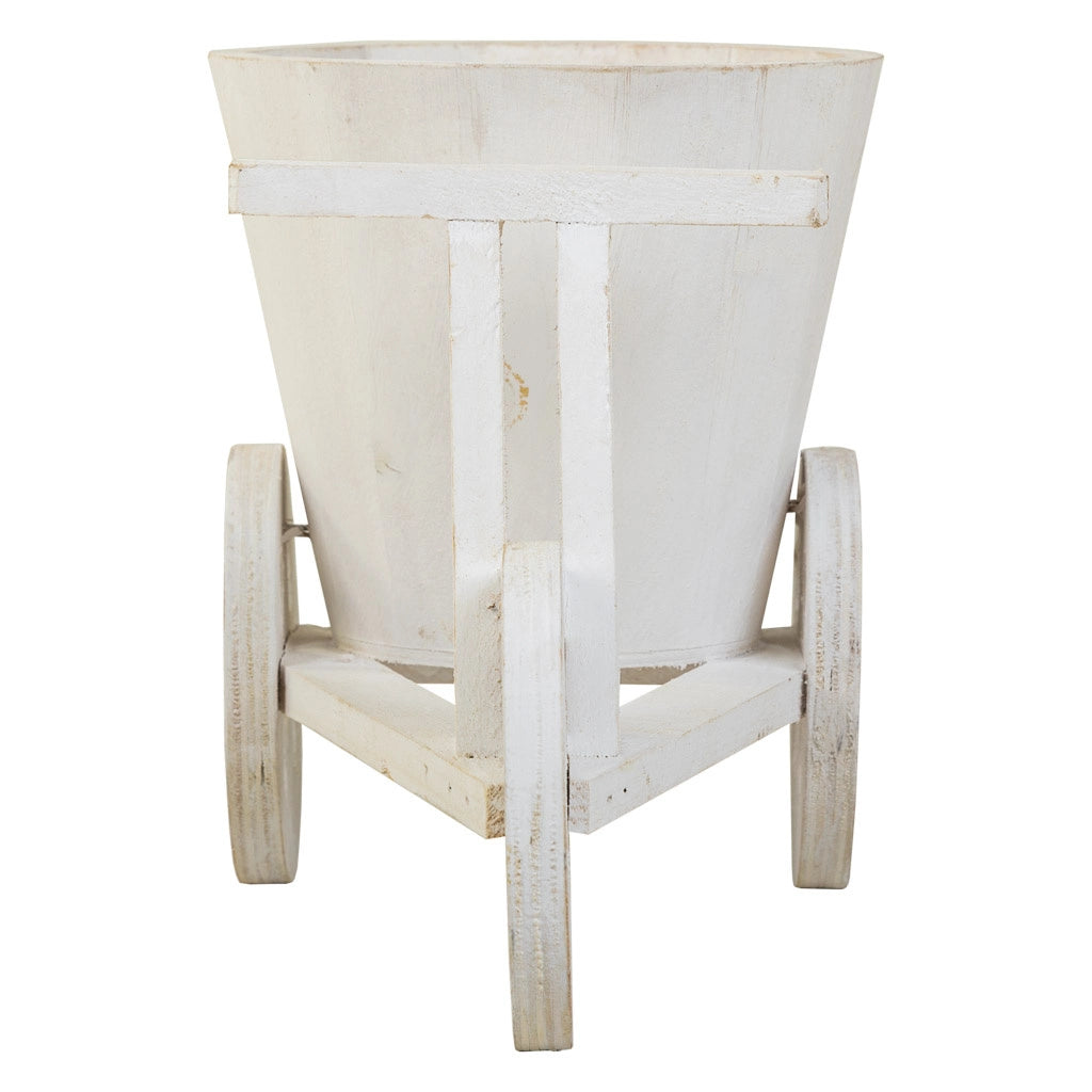 Portavaso bici in legno bianco 24x14x19,5h