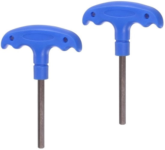 Kit di chiavi T per manubrio - 2 pezzi - 6mm - Acciaio S2 - Progettazione ergonomico - Ideale per bicicletta/ mobili - Chiave a 6mm