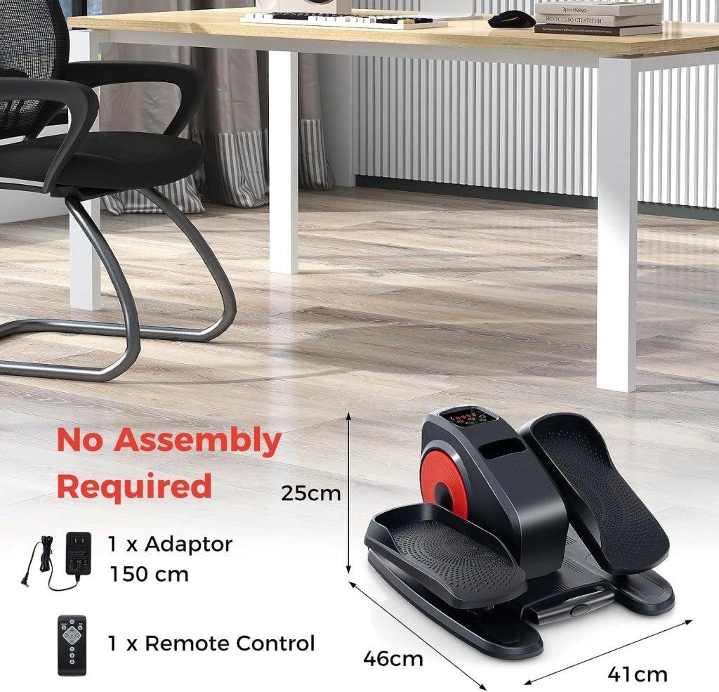 Ellittica Elettrico Portatile con Display e Telecomando, Mini Ellittico Sotto la Scrivania con 3 Modalità Automatiche, 5 Velocità, Pedaliera per Anziani, Adulti, per Casa e Ufficio