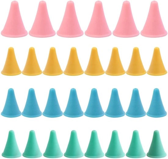 30 puntbeschermers breinaalden, naaldpuntstoppers e dophouders per 30 unità, ideali per progetti di cucito DIY, accessori per cucito e attività di ricamo.