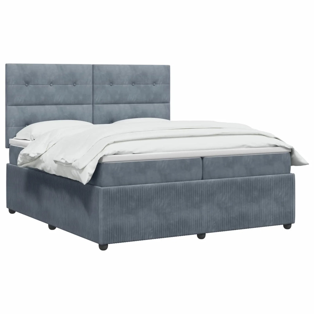 Letto box spring con materasso Grigio Scuro 200 x 200 cm 3454674