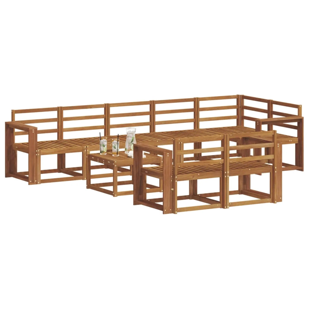 Set di divani da esterno 9 pcs Naturale