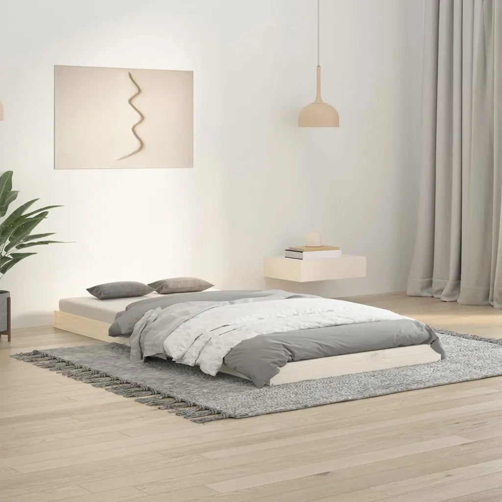 Giroletto Bianco 90x190 cm Single in Legno Massello di Pino 823480
