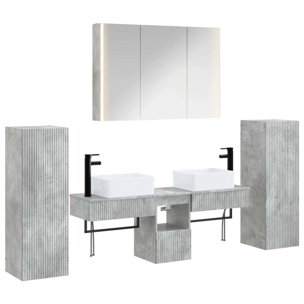 Set di mobili per il bagno 6 pcs Grigio Cemento 3407138