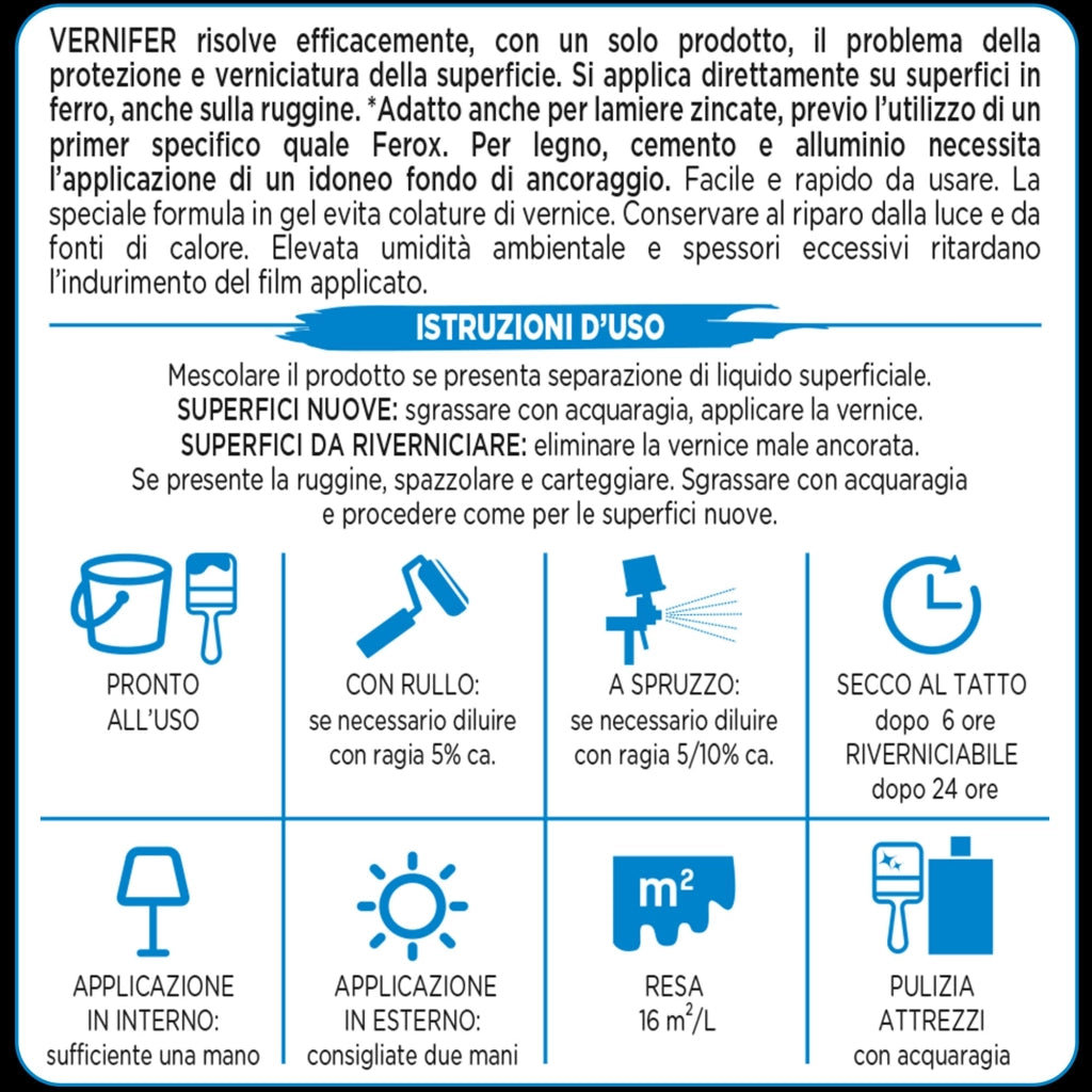 Vernice Vernifer Ml. 750 Tinta Brillante Bianco Arexons