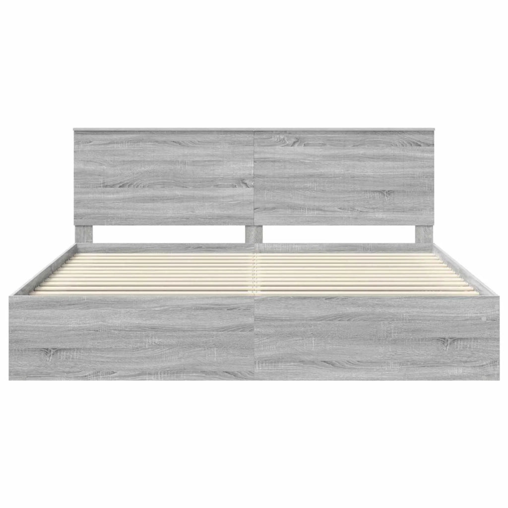 Struttura del letto Grigio Sonoma 200 x 200 cm Pino massello 3410970