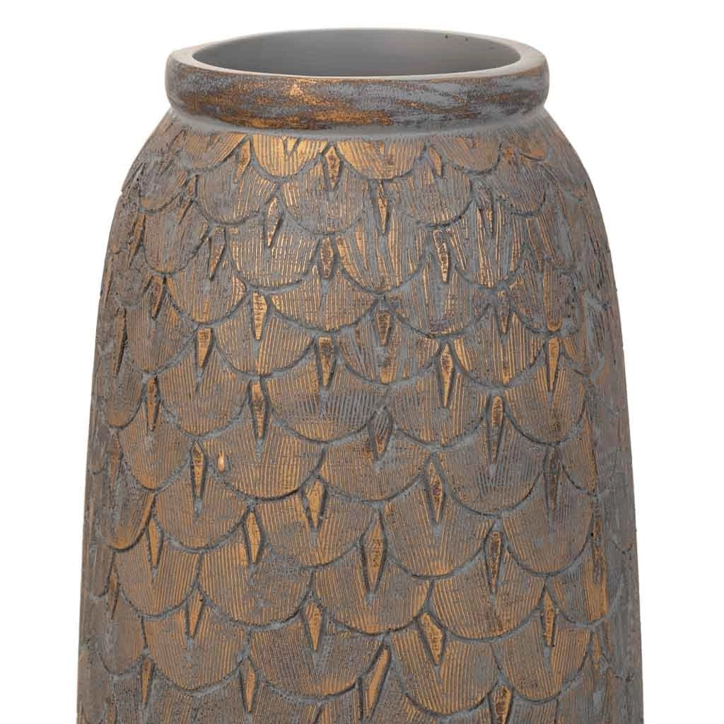 Vaso polirresina marrone 15x15x31h cm