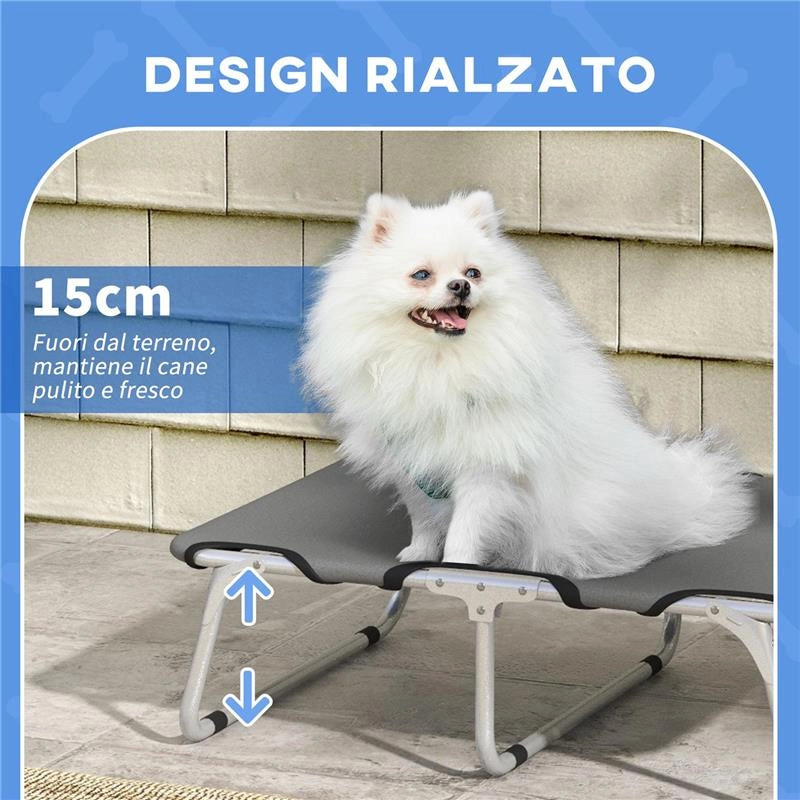 BRANDINA PER CANI PICCOLI PIEGHEVOLE PER INTERNO ED ESTERNO METALLO E TESSUTO OXFORD 71X58X20 CM GRIGIO