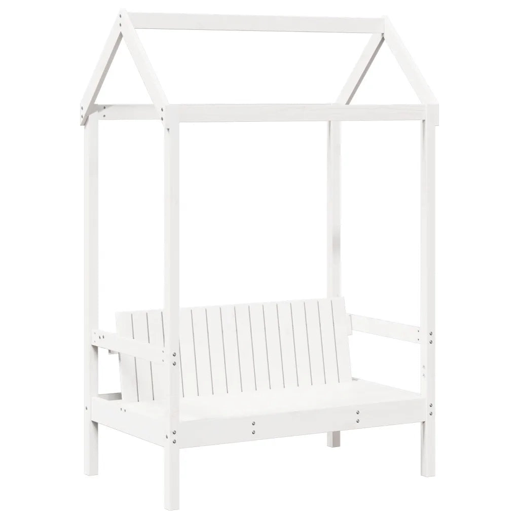 vidaXL Giroletto con Panca e Tetto Bianco 75x190cm Legno Massello Pino