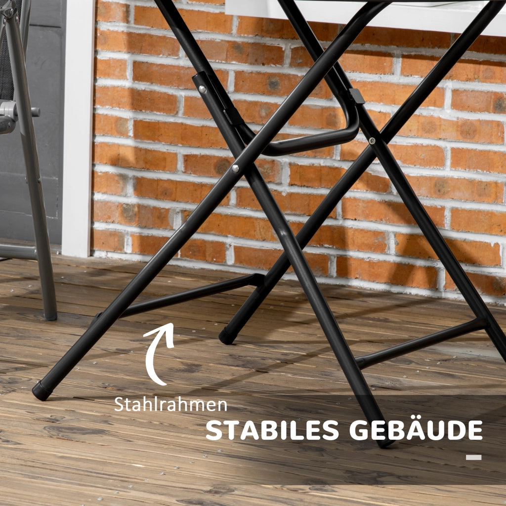 TAVOLO PIEGHEVOLE Ø80 cm Effetto legno Grigio scuro per 4 persone