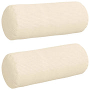 Cuscini a rullo 2 pz | Cuscini per sedie Crema ? 15 x 40 cm Tessuto in Cords