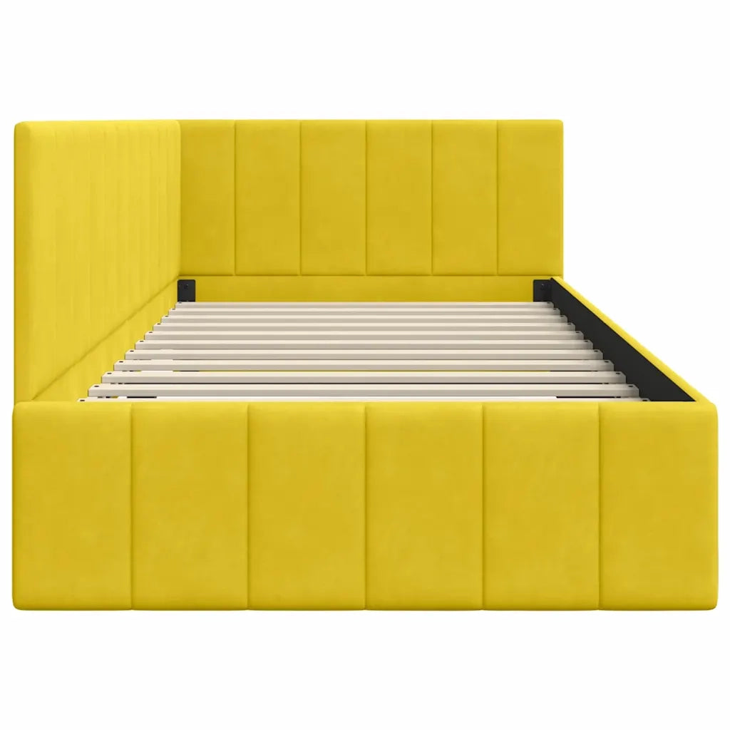 vidaXL Cornice del letto ad angolo Giallo 100 x 200 cm Velluto