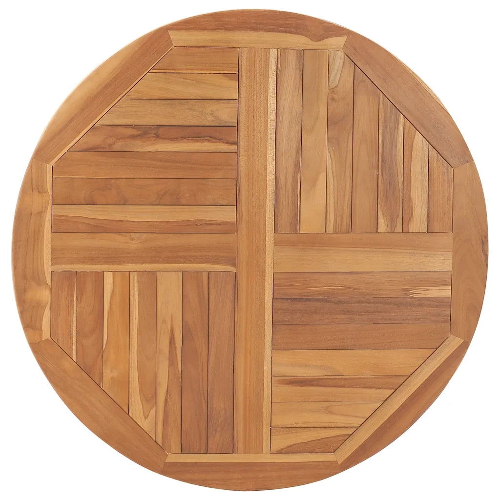 Piano Tavolo | Superficie Tavolo | Piano Scrivania in Legno Massello di Teak Rotondo 2,5 cm 90 cm