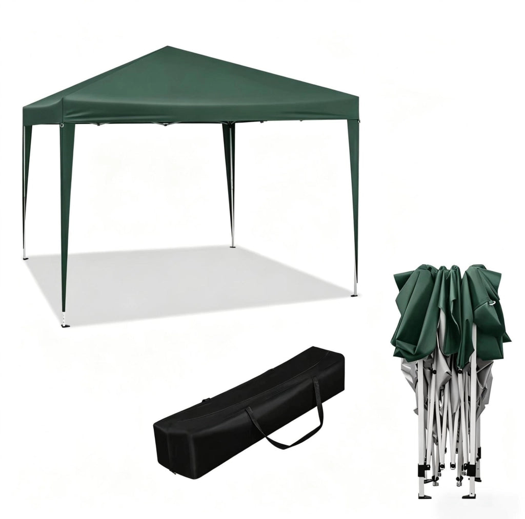 Gazebo pieghevole 3 x 3 m verde con altezza regolabile