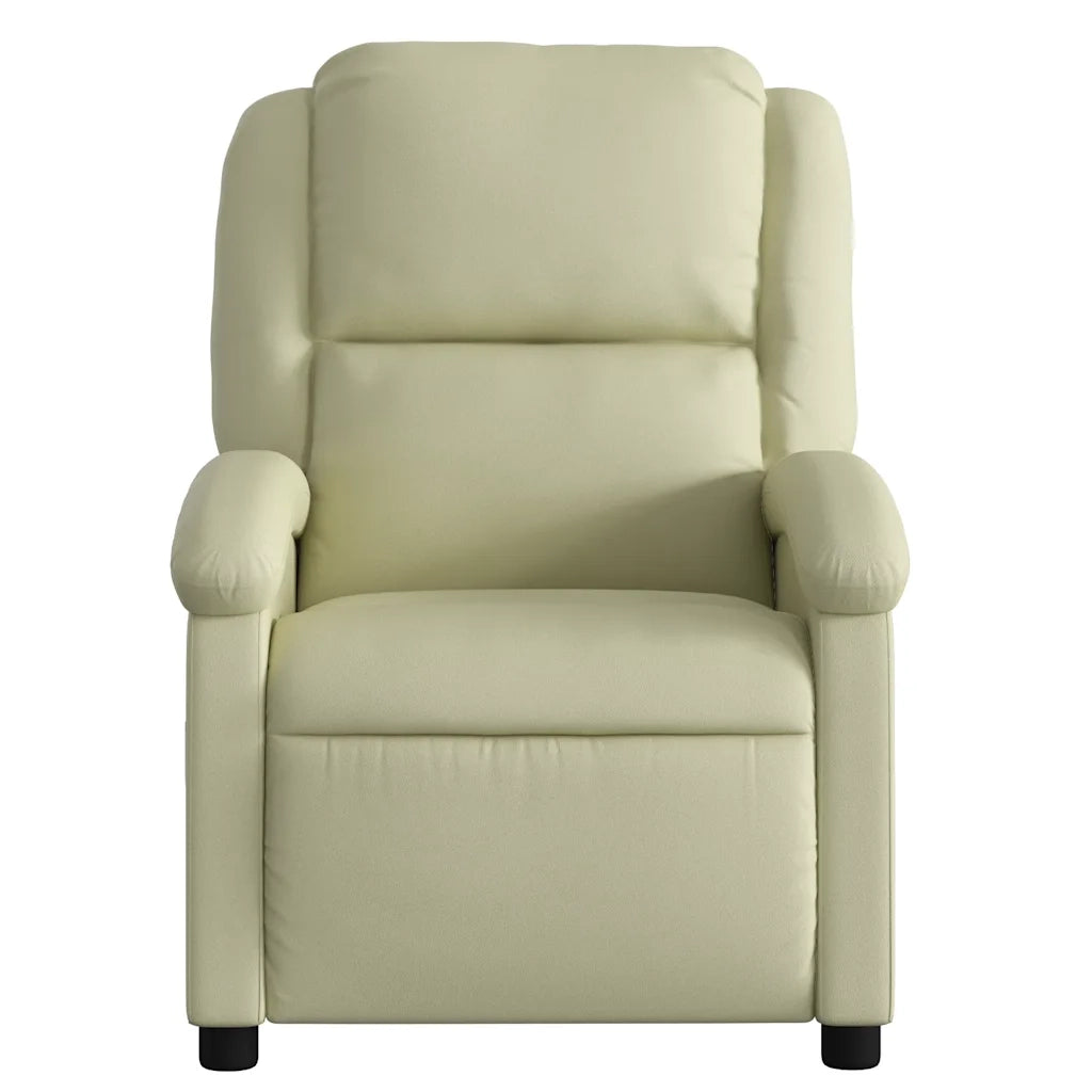 Poltrona Reclinabile Elettrica Crema in Vera Pelle 3204256